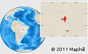 Shaded Relief Location Map of Peixe