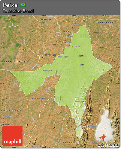 Physical Map of Peixe, satellite outside