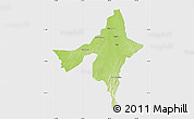 Physical Map of Peixe, single color outside