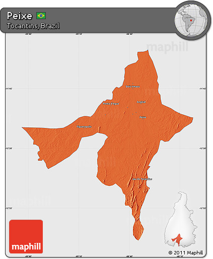 Political Map of Peixe, single color outside