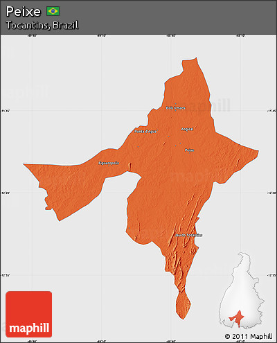 Political Map of Peixe, single color outside