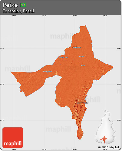 Political Map of Peixe, single color outside
