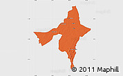 Political Map of Peixe, single color outside