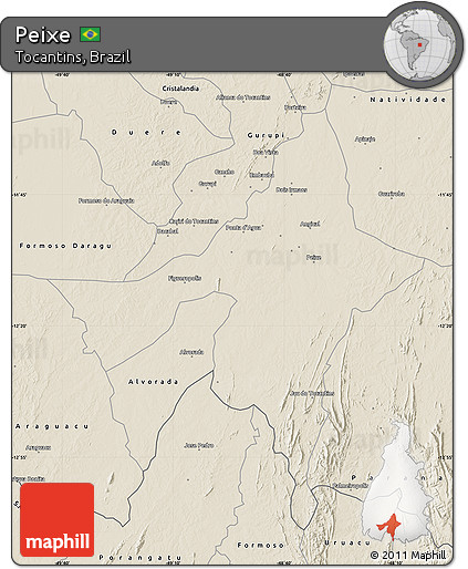 Shaded Relief Map of Peixe