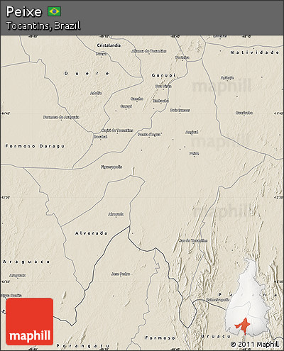 Shaded Relief Map of Peixe