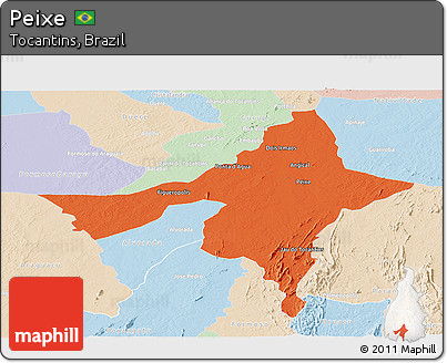 Political Panoramic Map of Peixe, lighten