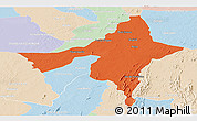 Political Panoramic Map of Peixe, lighten