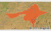 Political Panoramic Map of Peixe, satellite outside
