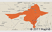 Political Panoramic Map of Peixe, shaded relief outside