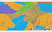 Satellite Panoramic Map of Peixe, political outside