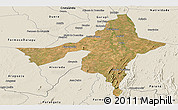 Satellite Panoramic Map of Peixe, shaded relief outside