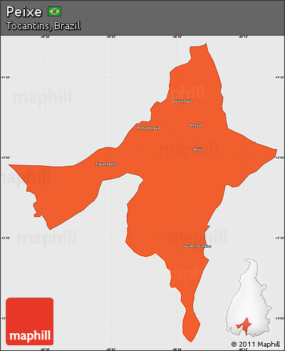 Political Simple Map of Peixe, single color outside