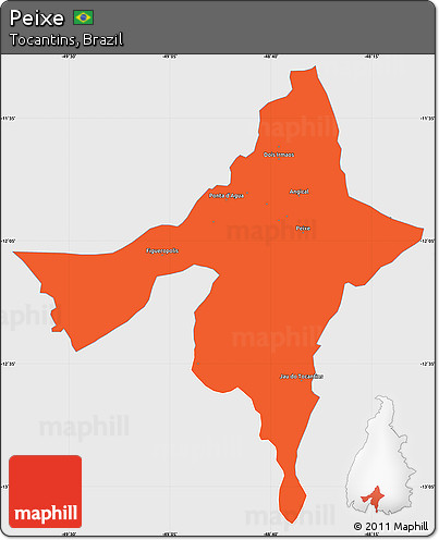 Political Simple Map of Peixe, single color outside