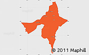 Political Simple Map of Peixe, single color outside