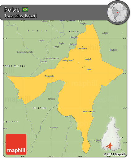 Savanna Style Simple Map of Peixe