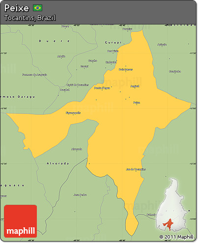 Savanna Style Simple Map of Peixe