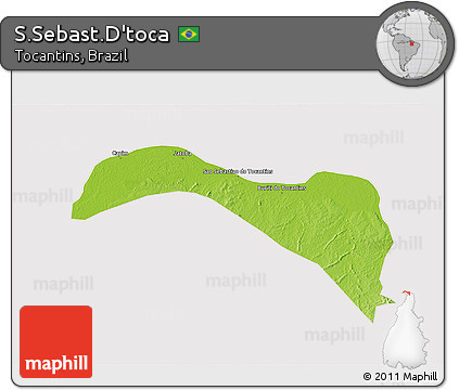 Physical 3D Map of S.Sebast.D'toca, cropped outside