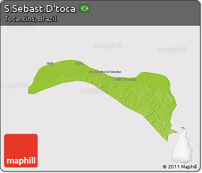 Physical 3D Map of S.Sebast.D'toca, cropped outside
