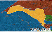 Political 3D Map of S.Sebast.D'toca, darken