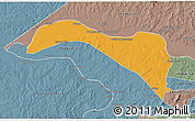 Political 3D Map of S.Sebast.D'toca, semi-desaturated