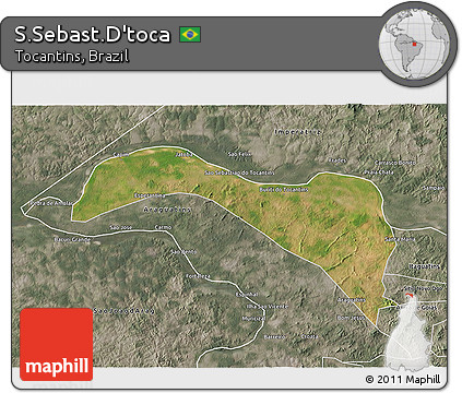 Satellite 3D Map of S.Sebast.D'toca, semi-desaturated