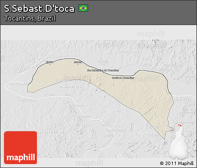Shaded Relief 3D Map of S.Sebast.D'toca, lighten, desaturated