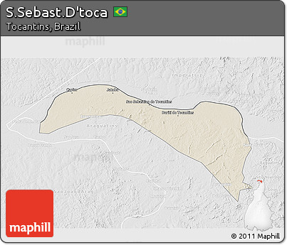 Shaded Relief 3D Map of S.Sebast.D'toca, lighten, desaturated