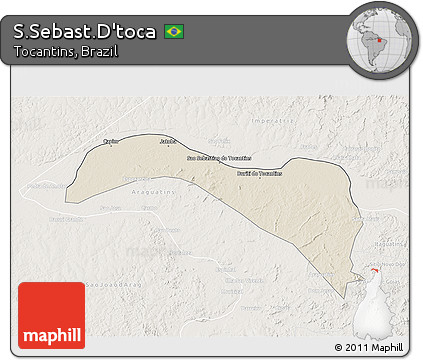 Shaded Relief 3D Map of S.Sebast.D'toca, lighten