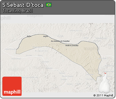 Shaded Relief 3D Map of S.Sebast.D'toca, lighten