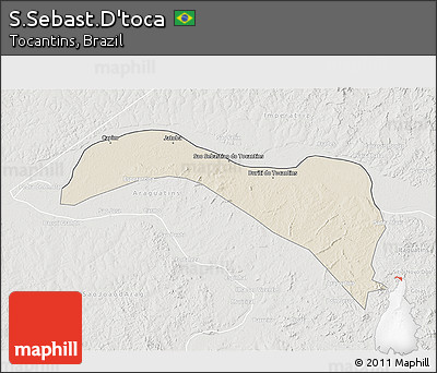 Shaded Relief 3D Map of S.Sebast.D'toca, lighten, semi-desaturated