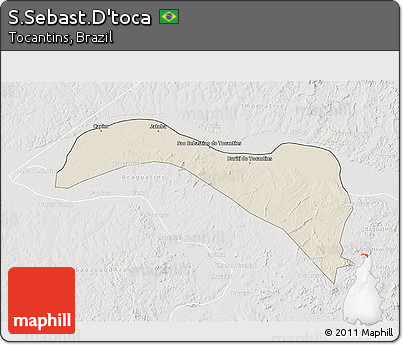 Shaded Relief 3D Map of S.Sebast.D'toca, lighten, semi-desaturated