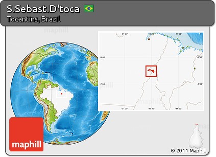 Physical Location Map of S.Sebast.D'toca, highlighted country