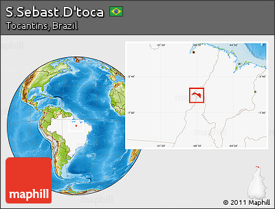 Physical Location Map of S.Sebast.D'toca, highlighted country