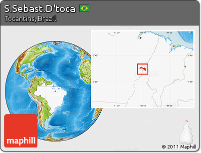 Physical Location Map of S.Sebast.D'toca, highlighted country