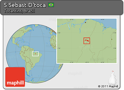 Savanna Style Location Map of S.Sebast.D'toca