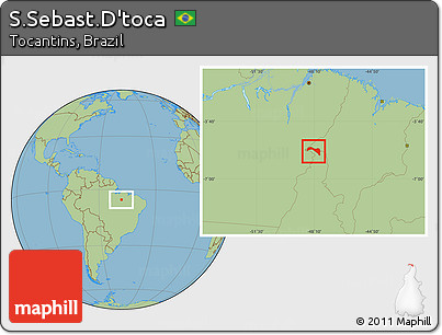 Savanna Style Location Map of S.Sebast.D'toca