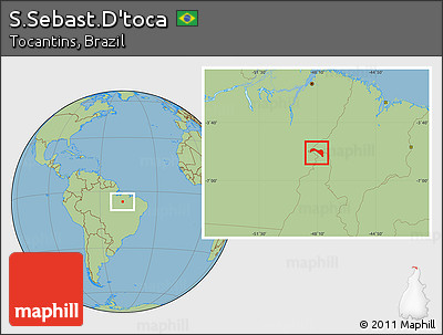 Savanna Style Location Map of S.Sebast.D'toca