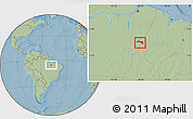 Savanna Style Location Map of S.Sebast.D'toca, hill shading