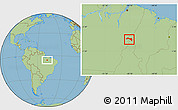 Savanna Style Location Map of S.Sebast.D'toca