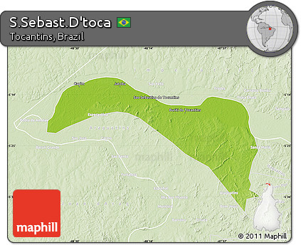Physical Map of S.Sebast.D'toca, lighten