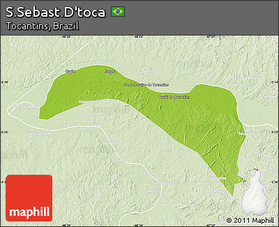 Physical Map of S.Sebast.D'toca, lighten