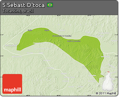 Physical Map of S.Sebast.D'toca, lighten