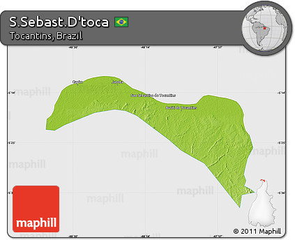 Physical Map of S.Sebast.D'toca, single color outside