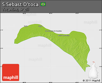 Physical Map of S.Sebast.D'toca, single color outside