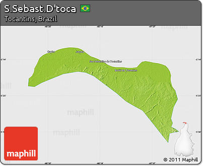 Physical Map of S.Sebast.D'toca, single color outside