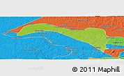Physical Panoramic Map of S.Sebast.D'toca, political outside