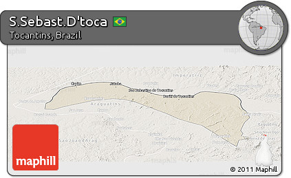 Shaded Relief Panoramic Map of S.Sebast.D'toca, lighten