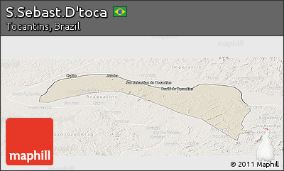Shaded Relief Panoramic Map of S.Sebast.D'toca, lighten