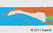 Shaded Relief Panoramic Map of S.Sebast.D'toca, political outside