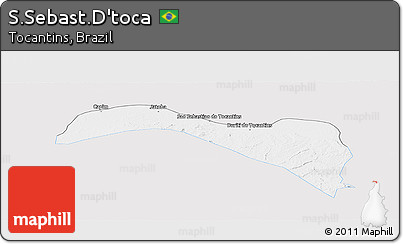 Silver Style Panoramic Map of S.Sebast.D'toca, single color outside